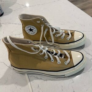 Converse Chuck Taylor High-Top Sneakers in Tan/yellow